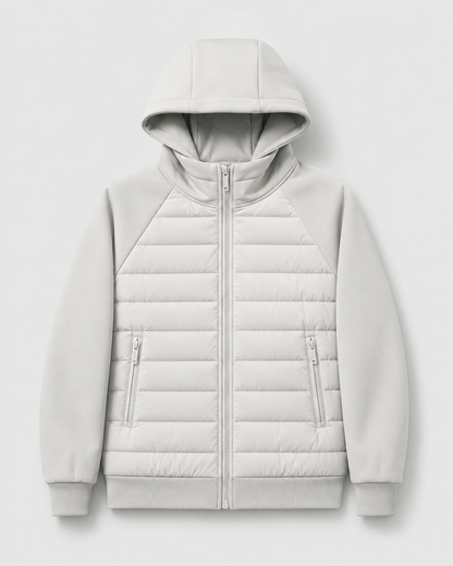 Men's Quilted Jacket - Hybrid Hooded Design