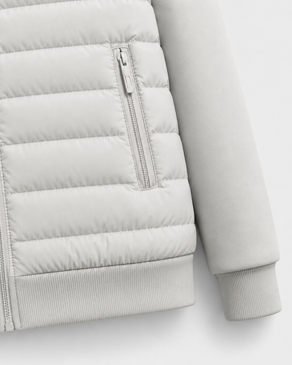 Men's Quilted Jacket - Hybrid Hooded Design