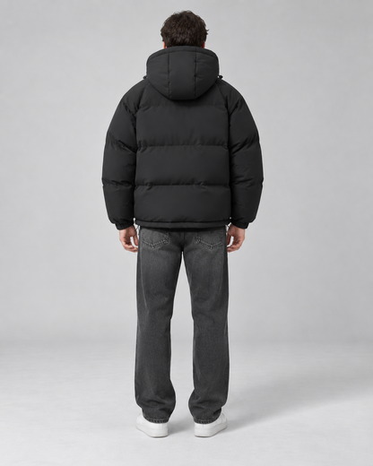 Men's Insulated Puffer Jacket - Hooded Relaxed Fit