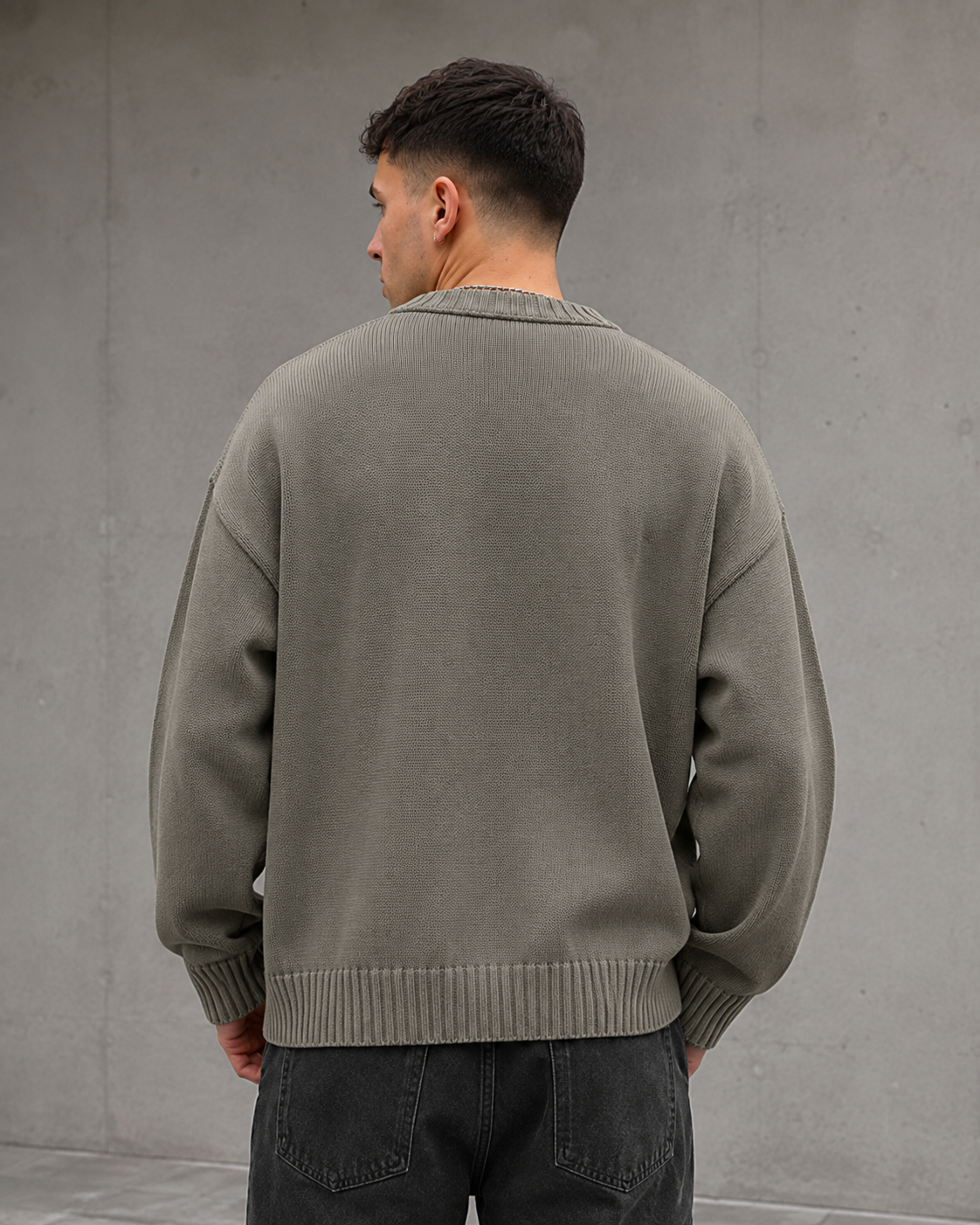 Men's Graphic Knit Sweater - Broken Heart Crew Neck Pullover