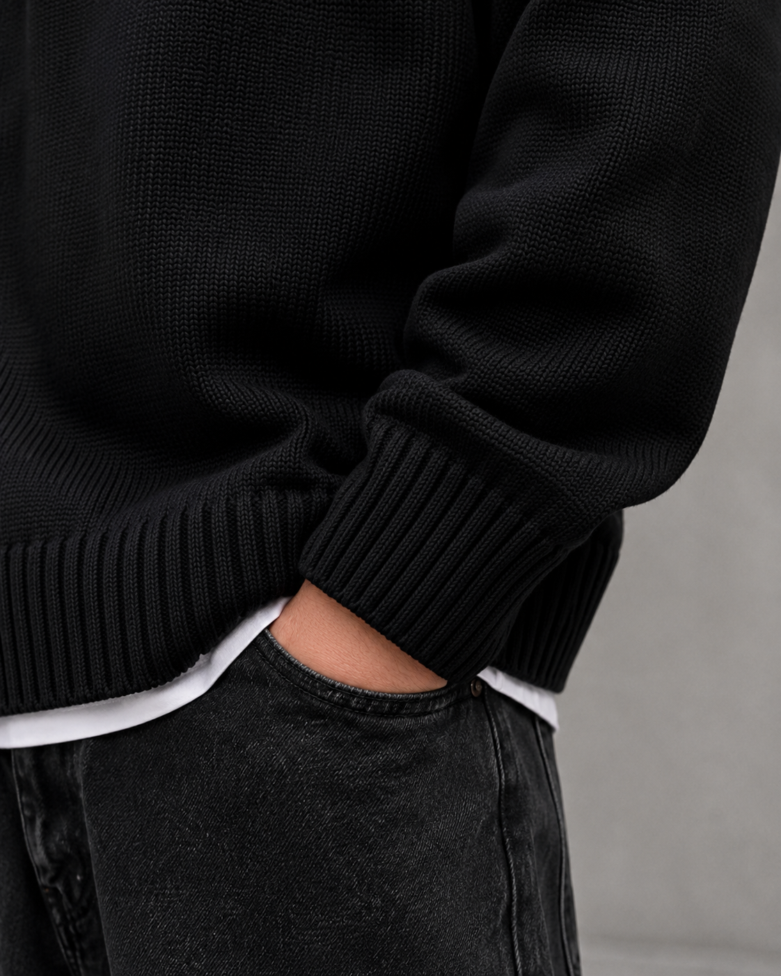 Men's Graphic Knit Sweater - Broken Heart Crew Neck Pullover