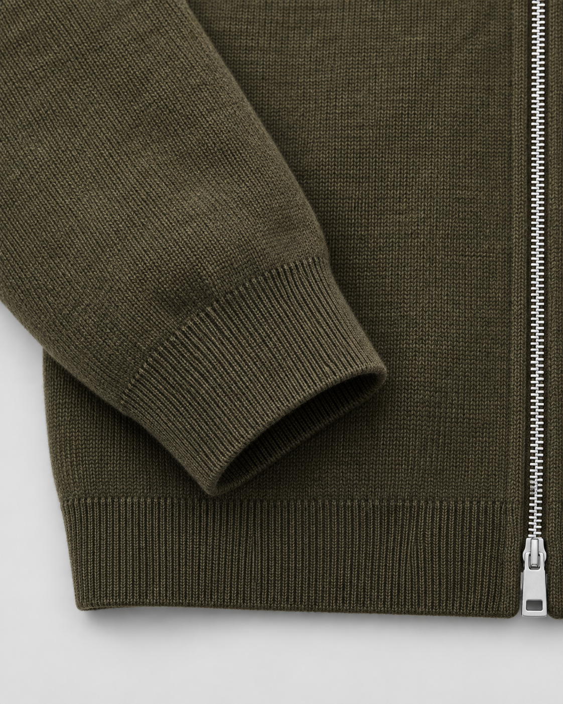 Men's Knit Jacket - Zip Up Shirt Collar