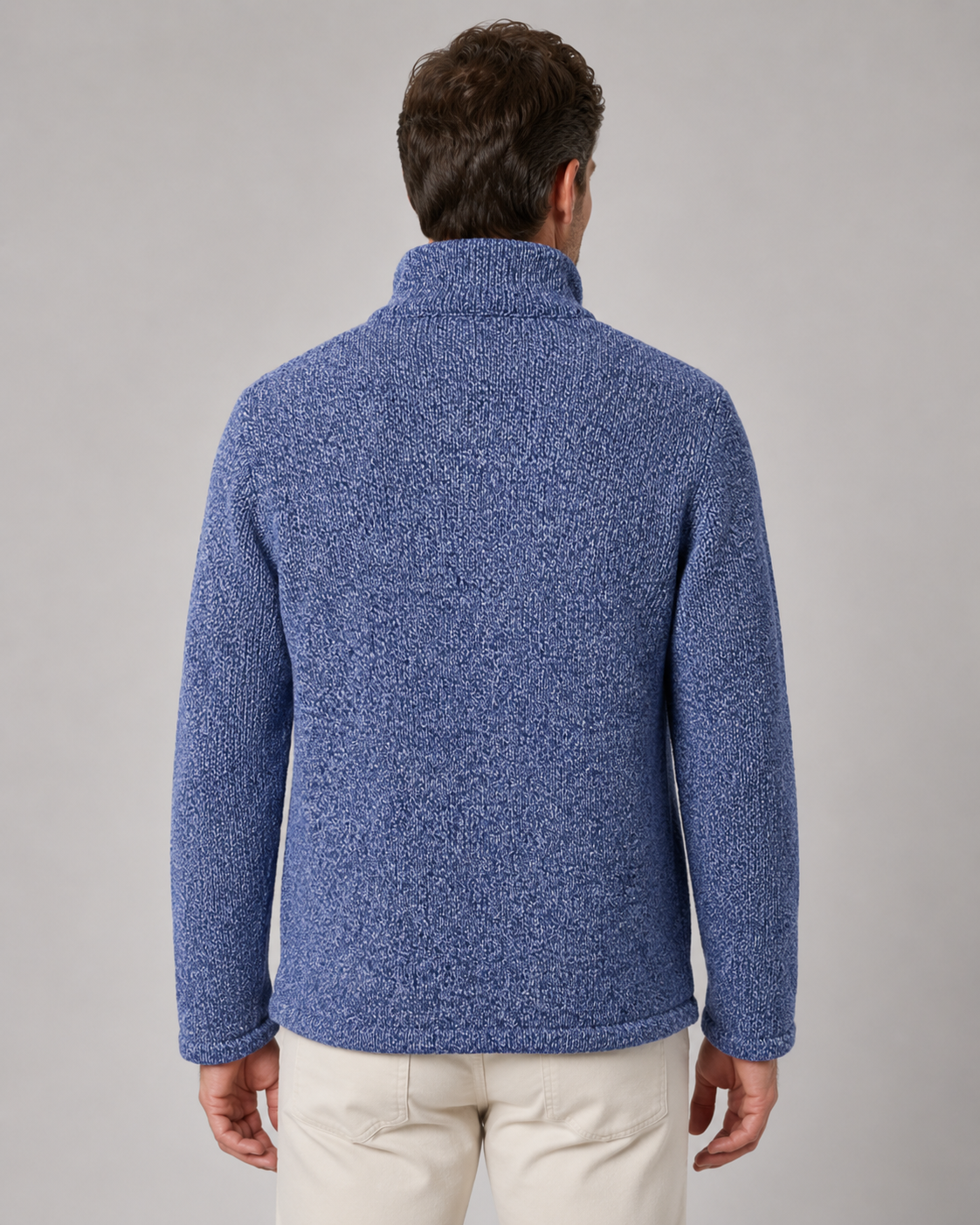 Men's Knit Cardigan Sweater - Button Front Stand Collar