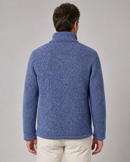 Men's Knit Cardigan Sweater - Button Front Stand Collar
