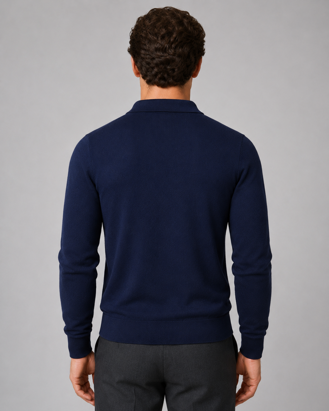 Men's Full Zip Cardigan Sweater - Collared Knit Regular Fit