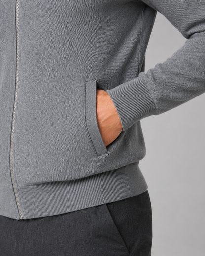 Men's Full Zip Cardigan Sweater - Collared Knit Regular Fit
