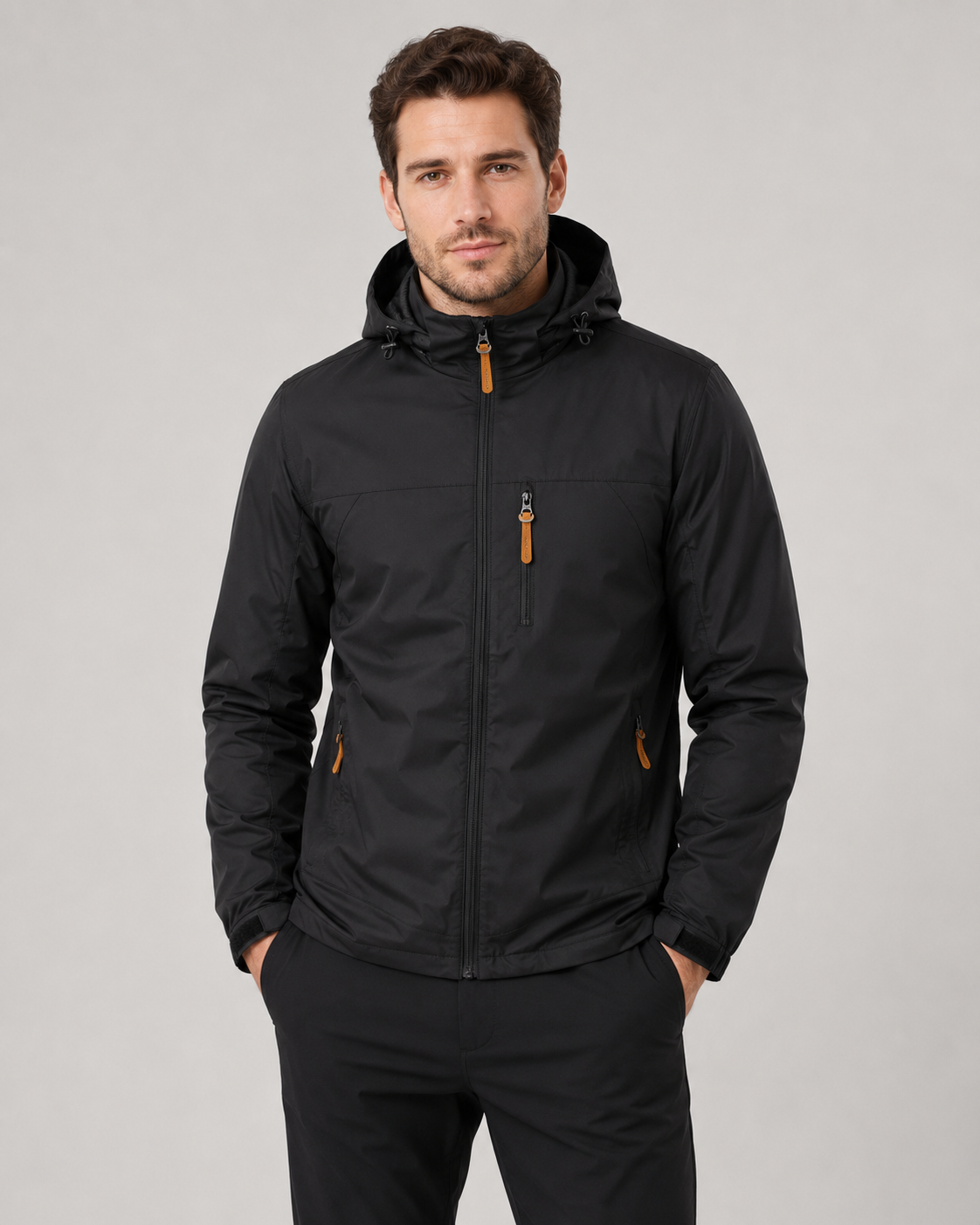 Men's Windbreaker Jacket - Lightweight Hooded