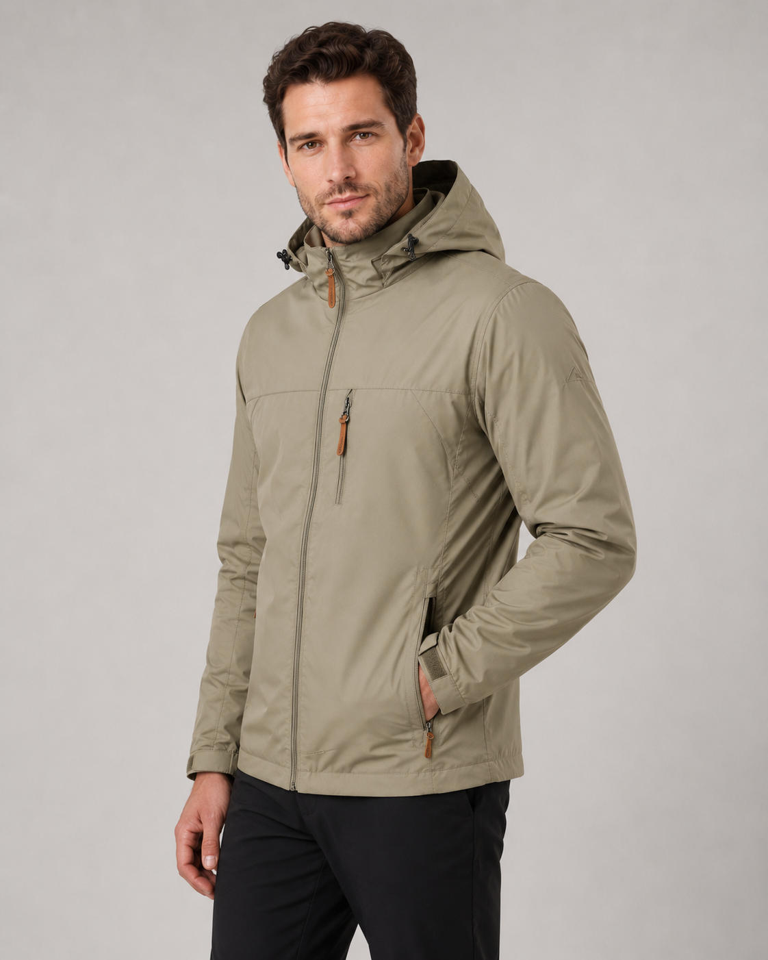 Men's Windbreaker Jacket - Lightweight Hooded
