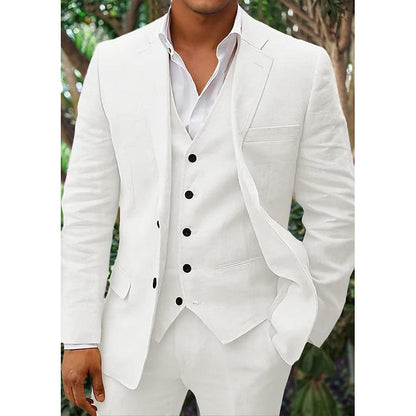 Men's Linen Blend Pants with Drawstring Waist and Tapered Gathered Ankles