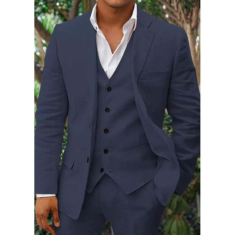 Men's Linen Blend Pants with Drawstring Waist and Tapered Gathered Ankles