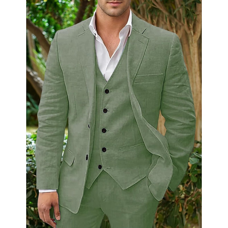 Men's Linen Blend Pants with Drawstring Waist and Tapered Gathered Ankles