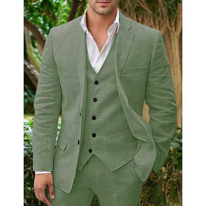 Men's Linen Blend Pants with Drawstring Waist and Tapered Gathered Ankles