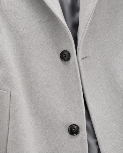 Men's Long Overcoat - Single Breasted Tailored Fit