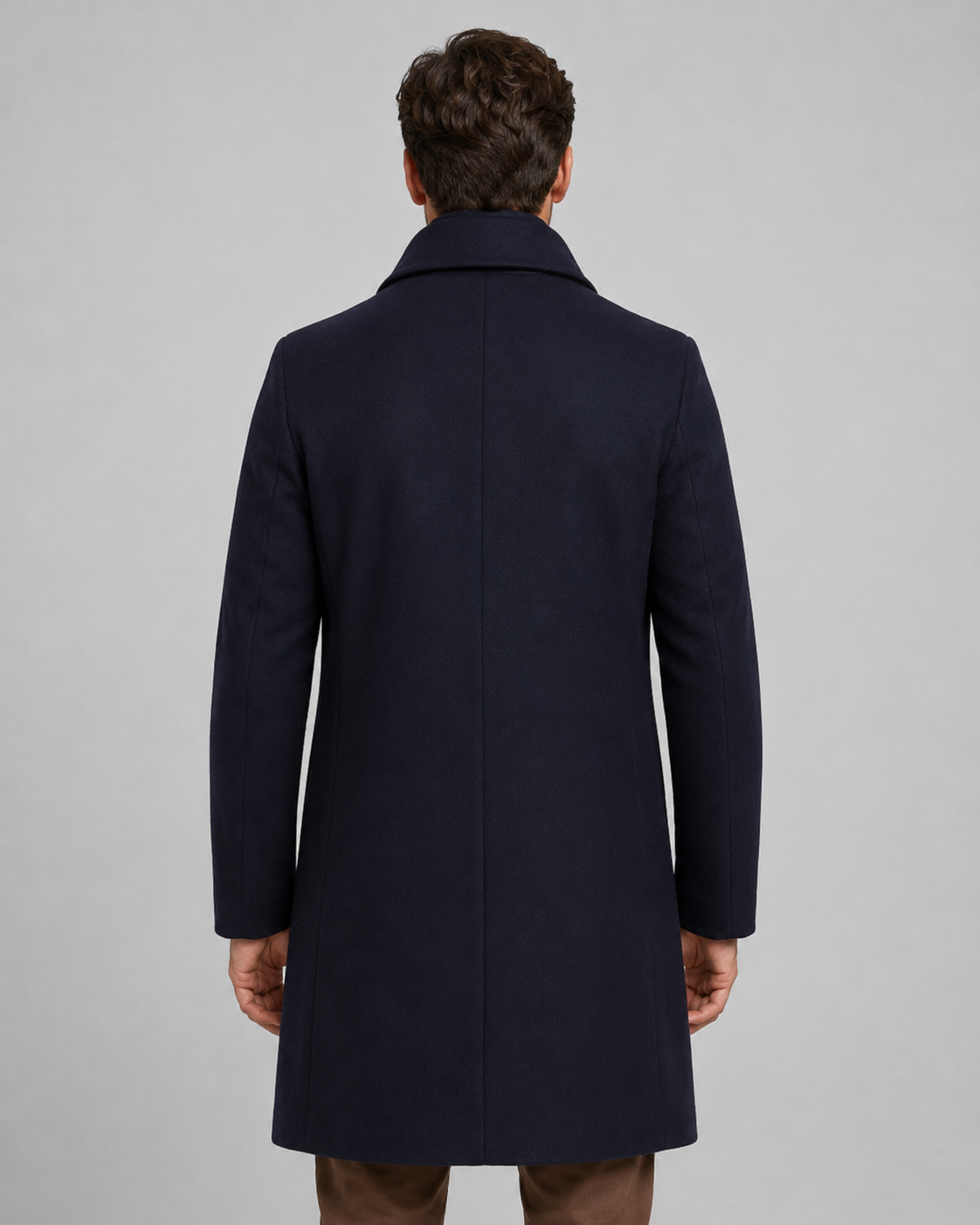 Men's Long Overcoat - Single Breasted Tailored Fit