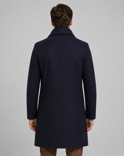Men's Long Overcoat - Single Breasted Tailored Fit