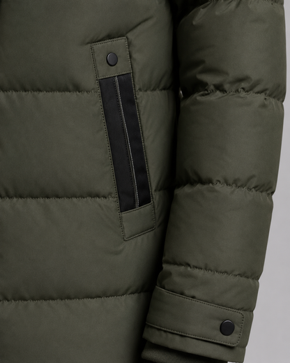 Men's Quilted Parka - Long Hooded Insulated Jacket