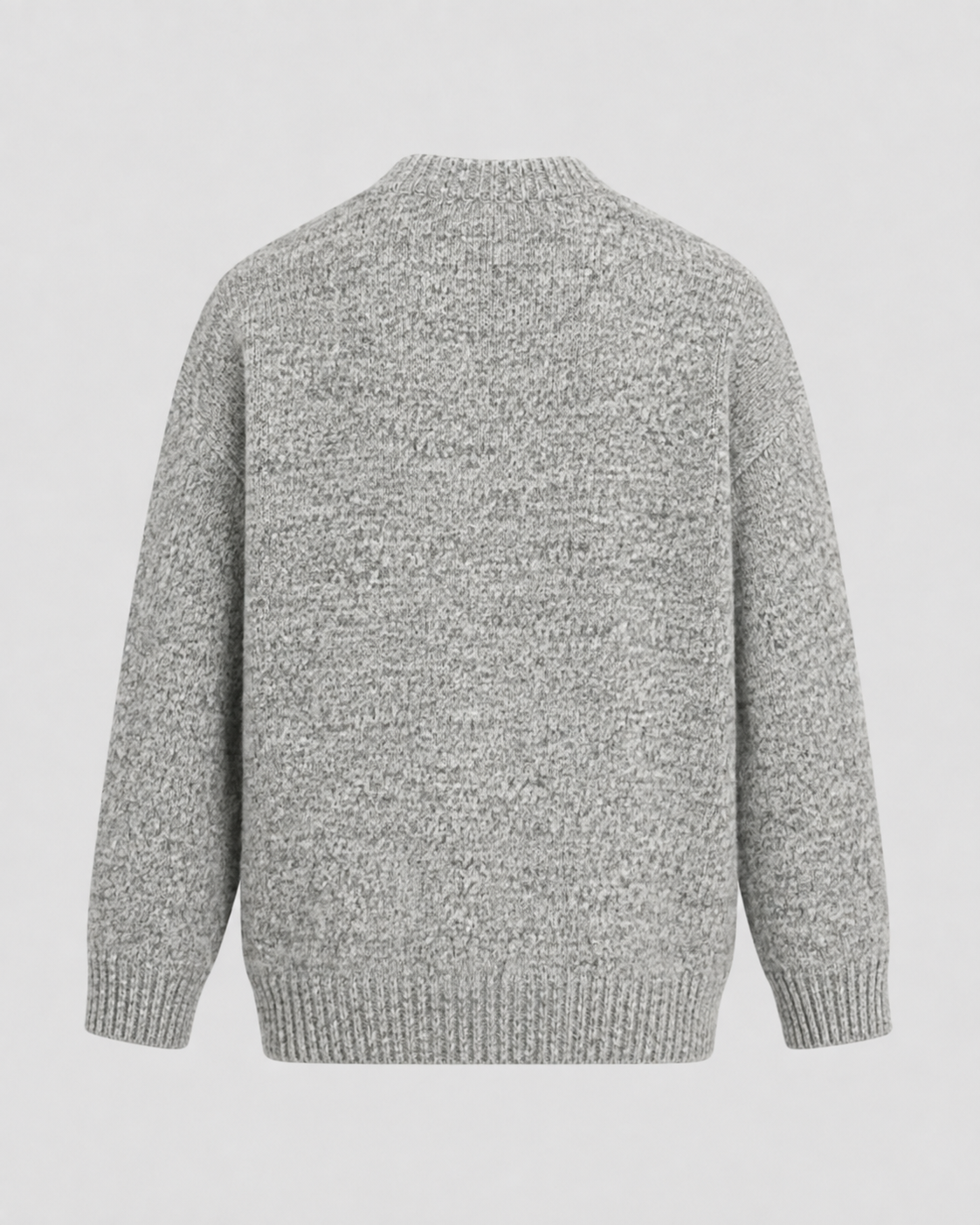 Men's Wool Sweater - Marled Crew Neck Relaxed Fit