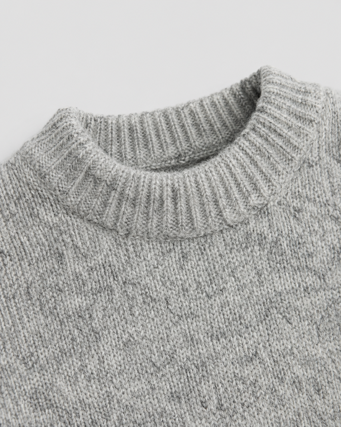 Men's Wool Sweater - Marled Crew Neck Relaxed Fit