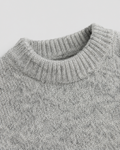 Men's Wool Sweater - Marled Crew Neck Relaxed Fit