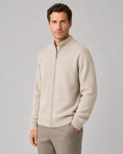 Men's Merino Wool Cardigan - Full Zip Knit Sweater