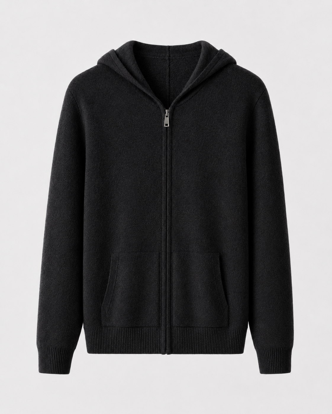 Men's Merino Wool Hoodie - Full Zip Knit Sweater