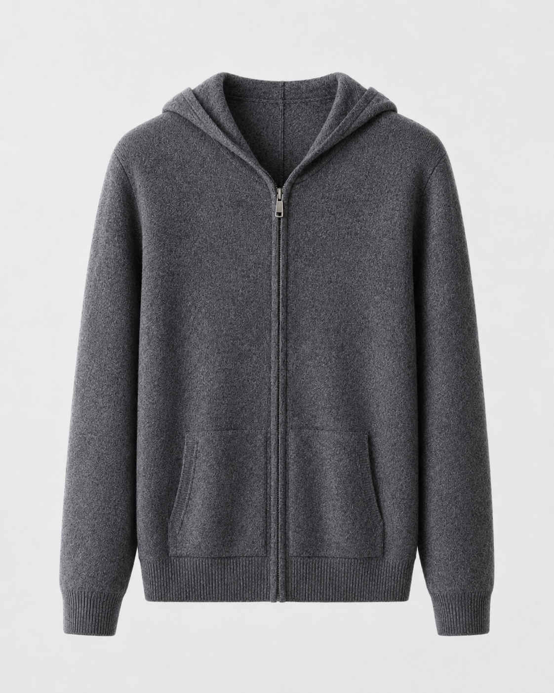 Men's Merino Wool Hoodie - Full Zip Knit Sweater