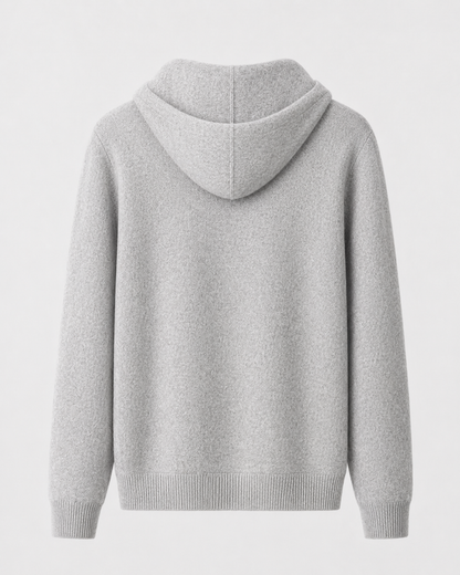 Men's Merino Wool Hoodie - Full Zip Knit Sweater