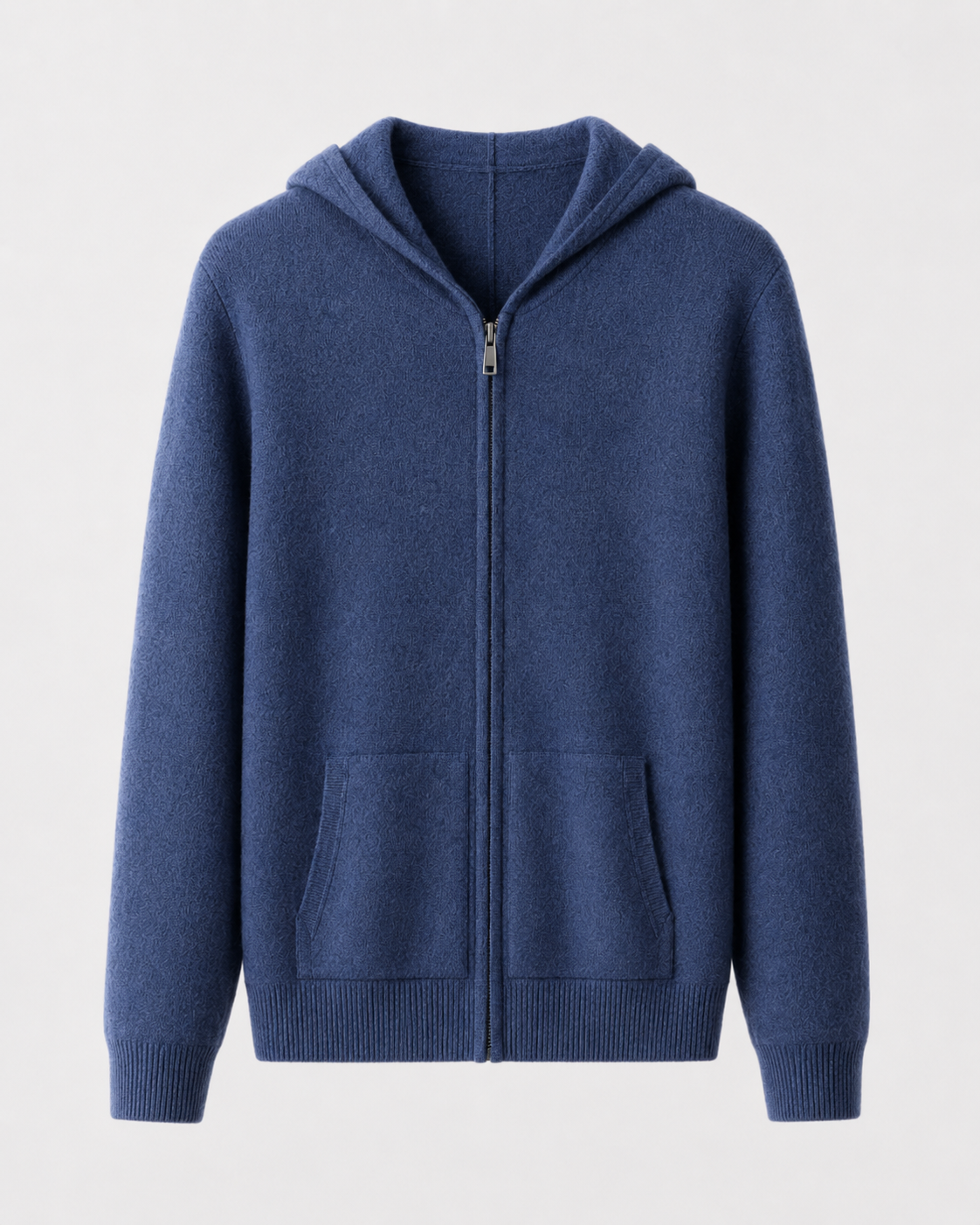 Men's Merino Wool Hoodie - Full Zip Knit Sweater