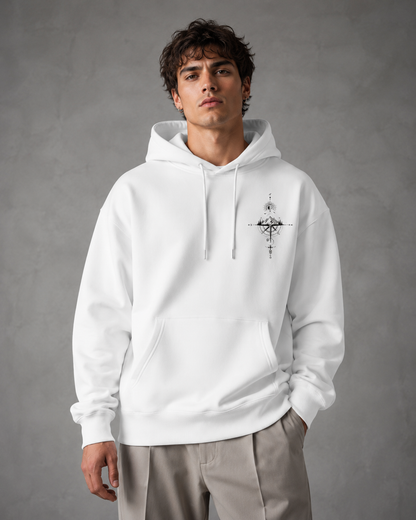 Men's Oversized Graphic Hoodie - Pullover Front Back Print