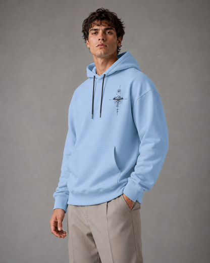 Men's Oversized Graphic Hoodie - Pullover Front Back Print