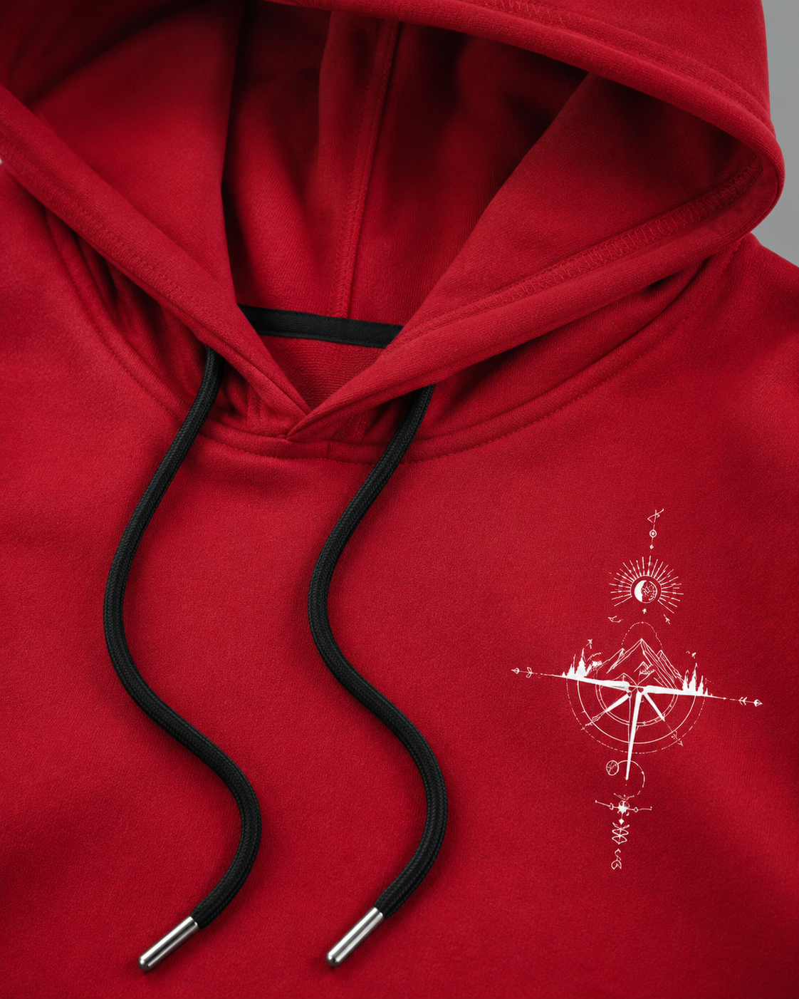Men's Oversized Graphic Hoodie - Pullover Front Back Print