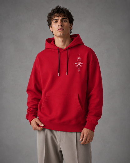 Men's Oversized Graphic Hoodie - Pullover Front Back Print