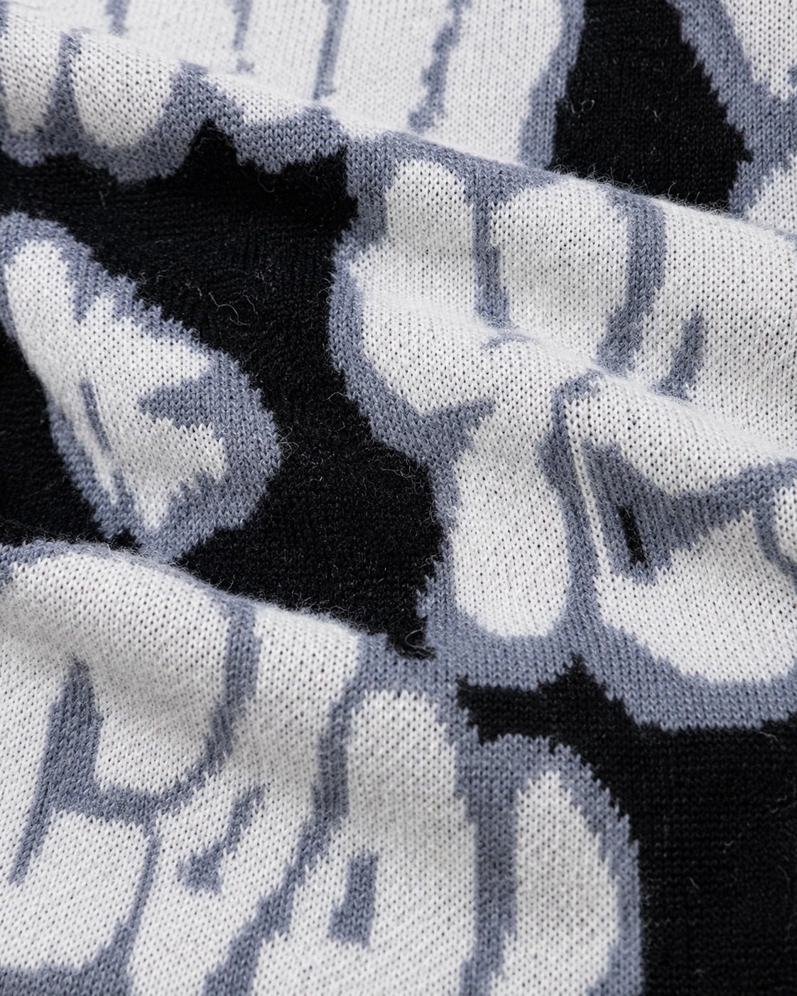 Men's Oversized Graphic Sweater - Graffiti Knit Drop Shoulder