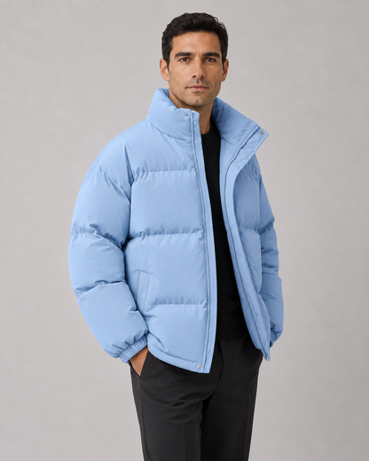 Men's Puffer Jacket - Oversized Stand Collar