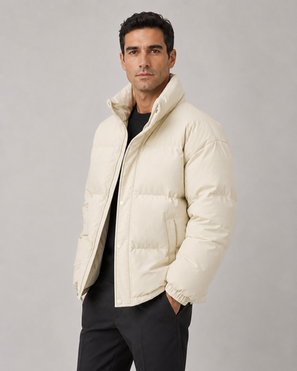 Men's Puffer Jacket - Oversized Stand Collar