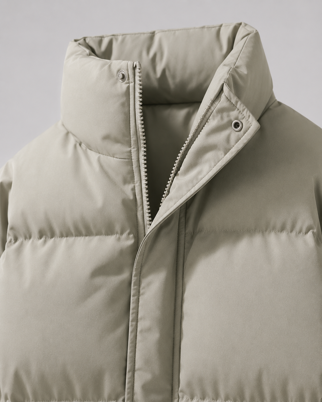 Men's Puffer Jacket - Oversized Stand Collar