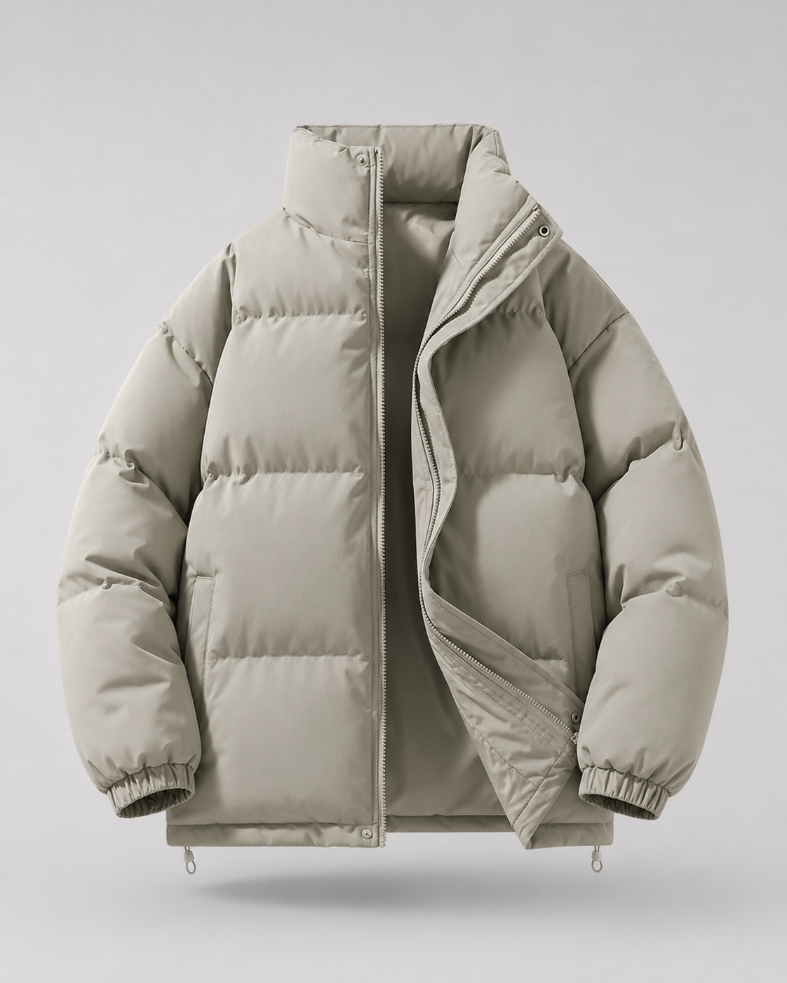 Men's Puffer Jacket - Oversized Stand Collar