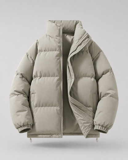 Men's Puffer Jacket - Oversized Stand Collar