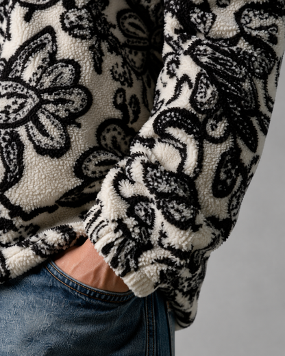 Men's Paisley Quarter Zip Pullover - Knit Sweater Relaxed Fit