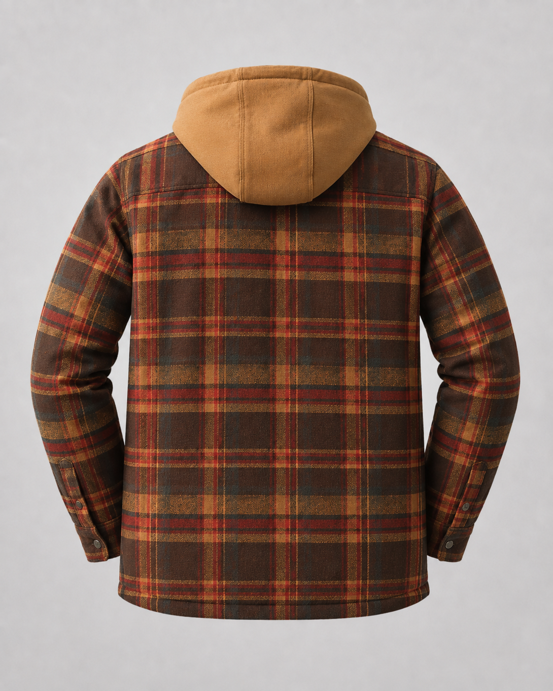 Men's Flannel Shacket - Plaid Hooded Zip Up