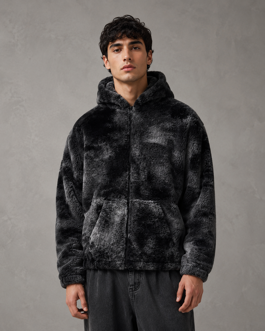 Men's Fleece Zip Up Hoodie Jacket - Plush Hooded Jacket