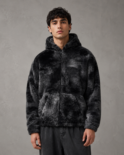 Men's Fleece Zip Up Hoodie Jacket - Plush Hooded Jacket