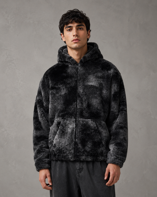 Men's Fleece Zip Up Hoodie Jacket - Plush Hooded Jacket