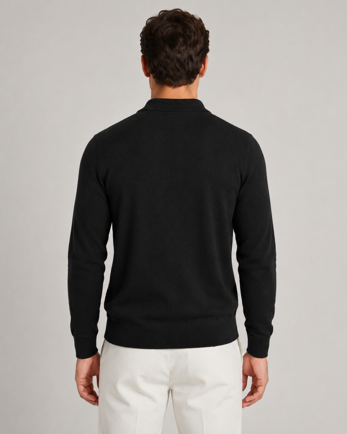 Men's Quarter Zip Polo Sweater - Knit Pullover