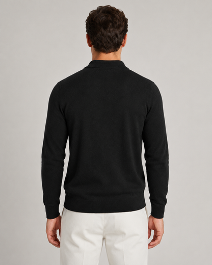 Men's Quarter Zip Polo Sweater - Knit Pullover