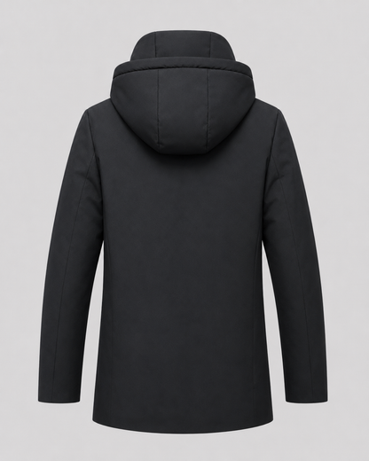 Men's Insulated Parka - Quilted Hooded Drawcord