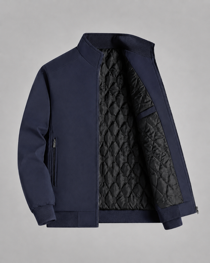 Men's Quilted Jacket - Lined Stand Collar