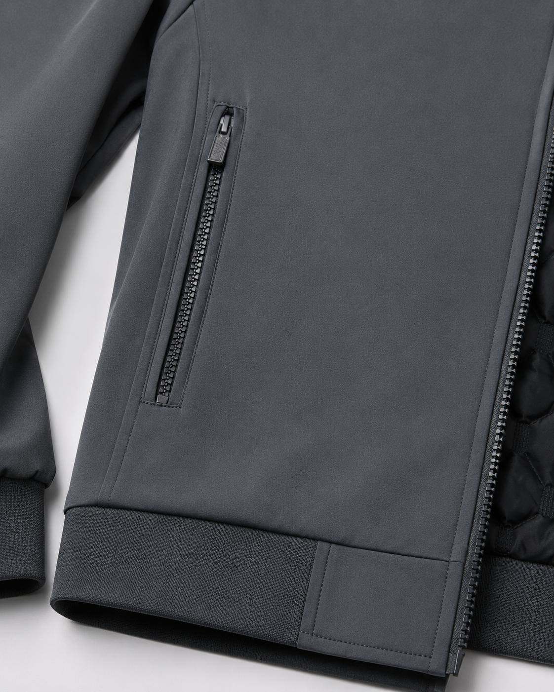 Men's Quilted Jacket - Lined Stand Collar