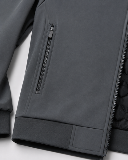 Men's Quilted Jacket - Lined Stand Collar