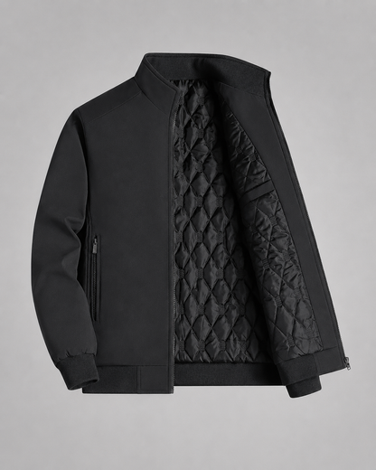 Men's Quilted Jacket - Lined Stand Collar